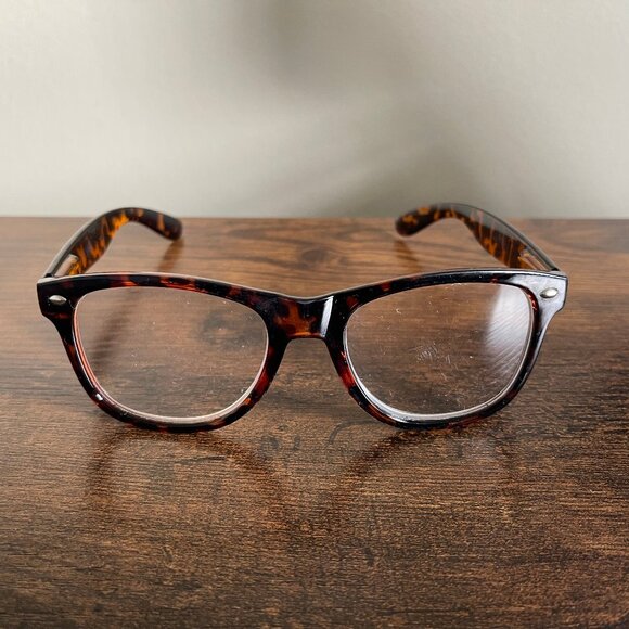 Tortoise Brown Shell Wayfarer Style Round Eyeglasses Frames Only 52-18-140 mm - Picture 1 of 6